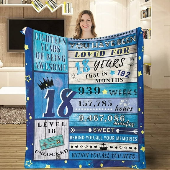 18th Birthday Blanket Gift for 18 Year Old Boys Girls 18th Birthday Gift Ideas 18th Bday Decor Best Gift for 18th Birthday 50×60