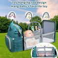 thumbnail image 5 of Diaper Bag Backpack, Multifunctional Baby Changing Bag with Foldable Crib & Insulated Milk Bottle Pockets, Large Capacity Portable Travel Backpack with USB Charging Port, Nappy Bag for MomsDads(Green), 5 of 6