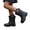 Black, variant on Toome Lightweight Kids Rain Boots for Toddlers and Preschoolers, Easy-On Mid-Calf Waterproof Boots with Handles for Boys and Girls