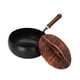 thumbnail image 2 of Sartén Wok Wok de Fondo Redondo Sin Recubrimiento Salteado Mango de Madera Utensilios de Cocina Ollas Generales Gas Wok Pan con tapa, 2 of 9