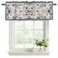 thumbnail image 2 of Boho Ethnic Valances for Windows, Decorative Rod Pocket Window Valance Curtains, Vintage Shabby Southwest Floral Motifs Short Curtain Drapes for Kitchen/Bathroom/Living Room, 2 Panels, 42" W x 18" L, 2 of 9