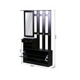 thumbnail image 7 of Smuxee 3-in-1 Hall Tree with Coat Hook and Entryway Bench,Shoe Cabinet Coat Rack with Mirror,Black, 7 of 7