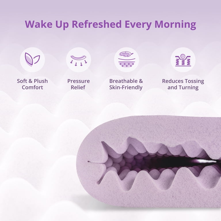 Memory Foam Mattress Topper Full 4 Inch Gel Lavender photo 4
