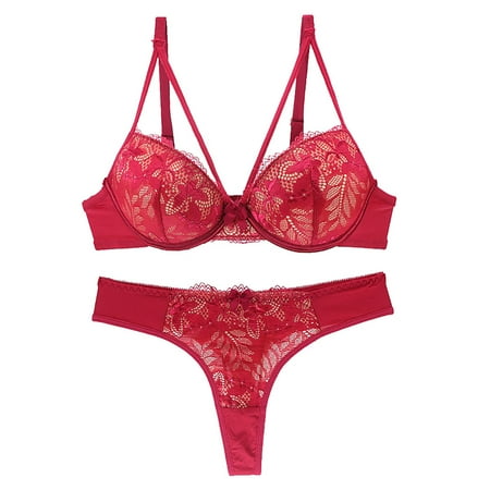 

Sexy Lingerie for Women Women s Lingerie Set Elegant Lace Bra and Panties Summer Thin Lingerie Set Lingerie Set Faja Shapewear for Women Clearance Red M