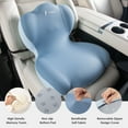 thumbnail image 4 of Florich Memory Foam Truck Seat Cushion with Adjustable Strap,Seat Cushion and Lumbar Support Pillow for Car Office Chair, Ergonomic Back Support & Sciatica Relief for Long Drives, Blue, 4 of 8