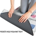 thumbnail image 3 of 74x26 Inch Yoga Towel, Sweat Absorbent Non-Slip Mat for Hot Yoga, Pilates & Fitness,Cat Striped Leaf White Pattern, 3 of 5