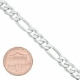 thumbnail image 3 of 7mm Chunky Solid .925 Sterling Silver Flat Figaro Chain Necklace, 22 inches + Gift Box, 3 of 7