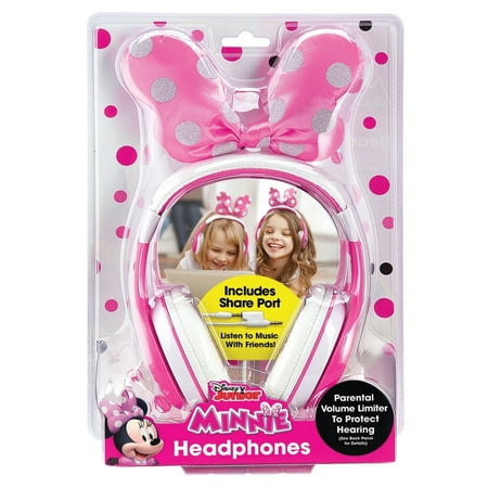Disney Minnie Mouse Kids Headphones with Volume Limiting Feature – Bow-tastic Design
