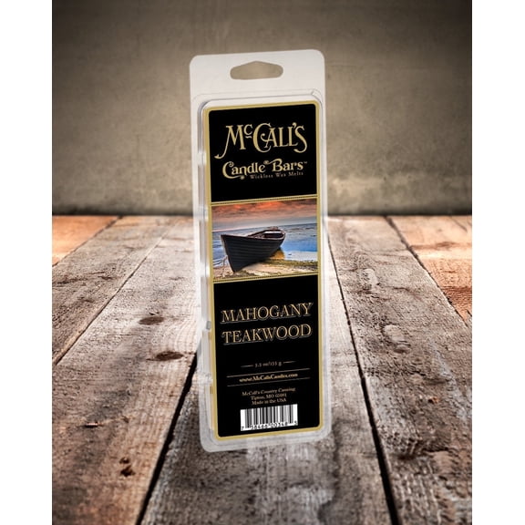 McCall’s Candles | Mahogany Teakwood | Scented Wax Melt | Mahogany, Teakwood, Oak & Subtle Lavender | 6-Piece Break-Apart Bar | 12–24 Hours Per Wedge | Poured in the USA | 5.5 oz