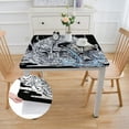 thumbnail image 2 of WYYP Skull Blue Line Detailed Drawing Square Tablecloth 100% Polyester Fiber 52*52, 2 of 8