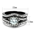 thumbnail image 2 of Luxe Jewelry Designs 3-Piece Women's Stainless Steel Wedding Ring with Cubic Zirconia - Size 6, 2 of 4