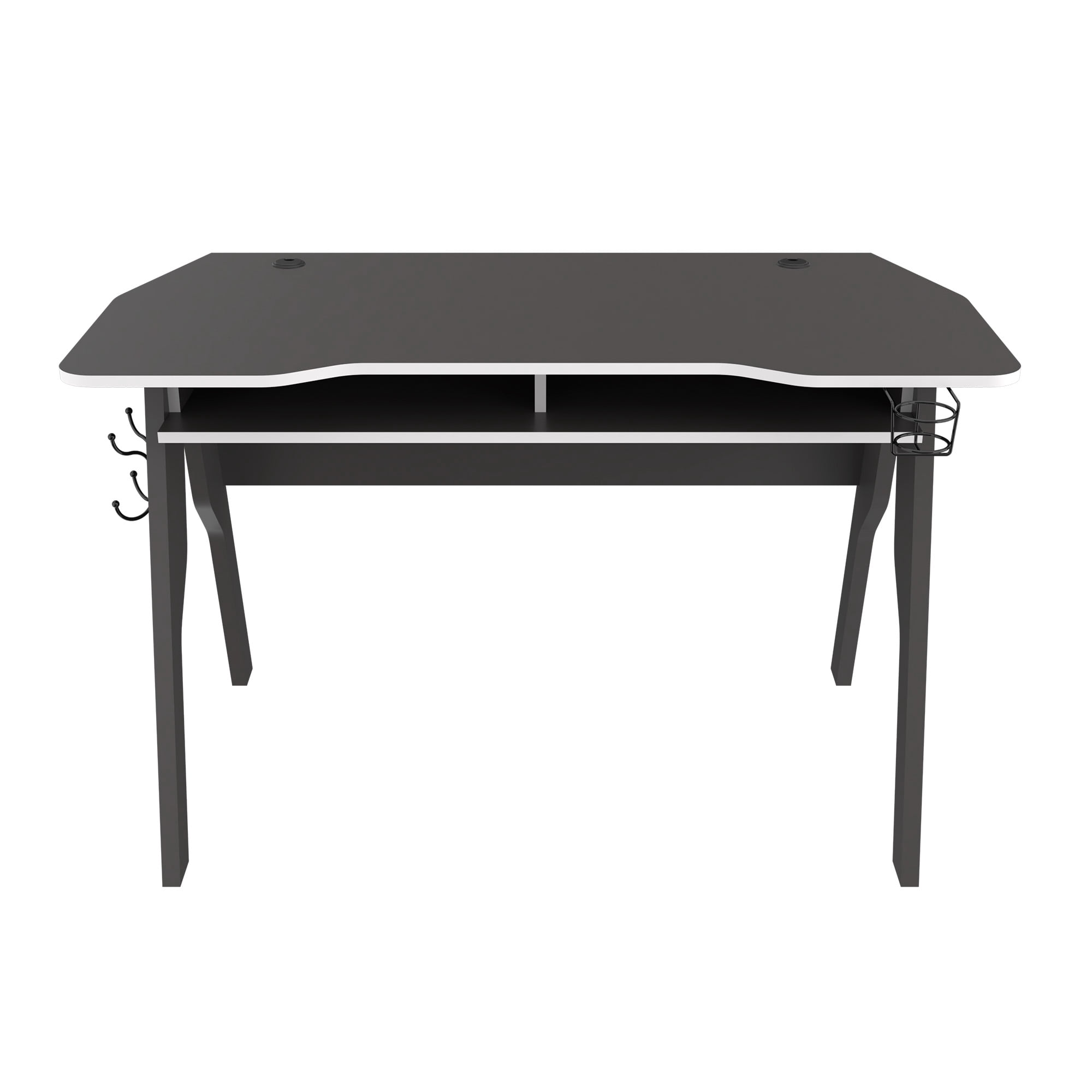 Inval Modern Gaming Desk with Cup Holder and Coat Hook Gray Plomo for Adult and Teen