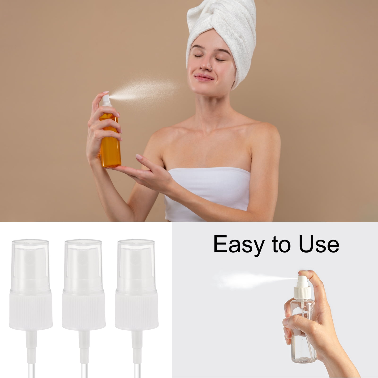 Unique Bargains Reusable Fine Mist Spray Top Essential Oils Body Sprays White