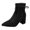 Black, variant on Womens Pointed Toe Suede Mid Calf Boots Chunky Heel Tie Knot High Toe Dressy Pumps Shoes with Side Zipper Black 6