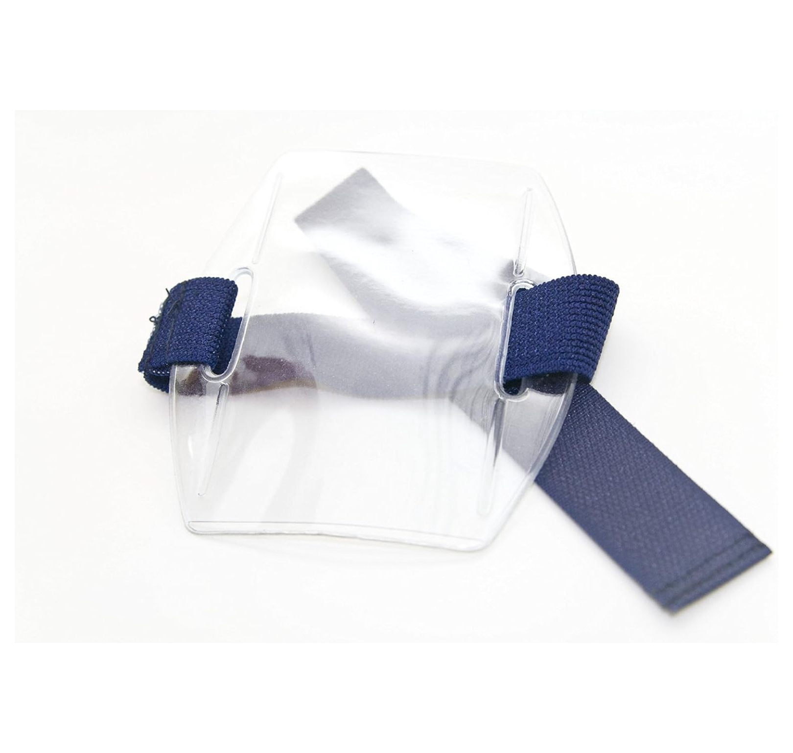 Armband ID Badge Holder XYT Blue Adjustable Strap for Security Work Event Card Sleeve 100 Pack