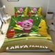 thumbnail image 1 of Familia Larva Conjunto de sábanas temático, trío de piezas, cómodo y amigable con la piel, diseño único, regalo de decoración para el hogar para familiares, amigos y fans,173cm *218cm, 1 of 6