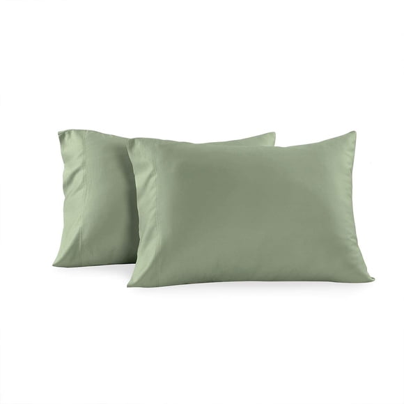 Royal Hotel Literie Taies d'Oreiller en Coton Doux 2 Pcs, 600 Fils, Taie d'Oreiller Douce et Soyeuse, 100 % Coton, Très Grand, Sauge
