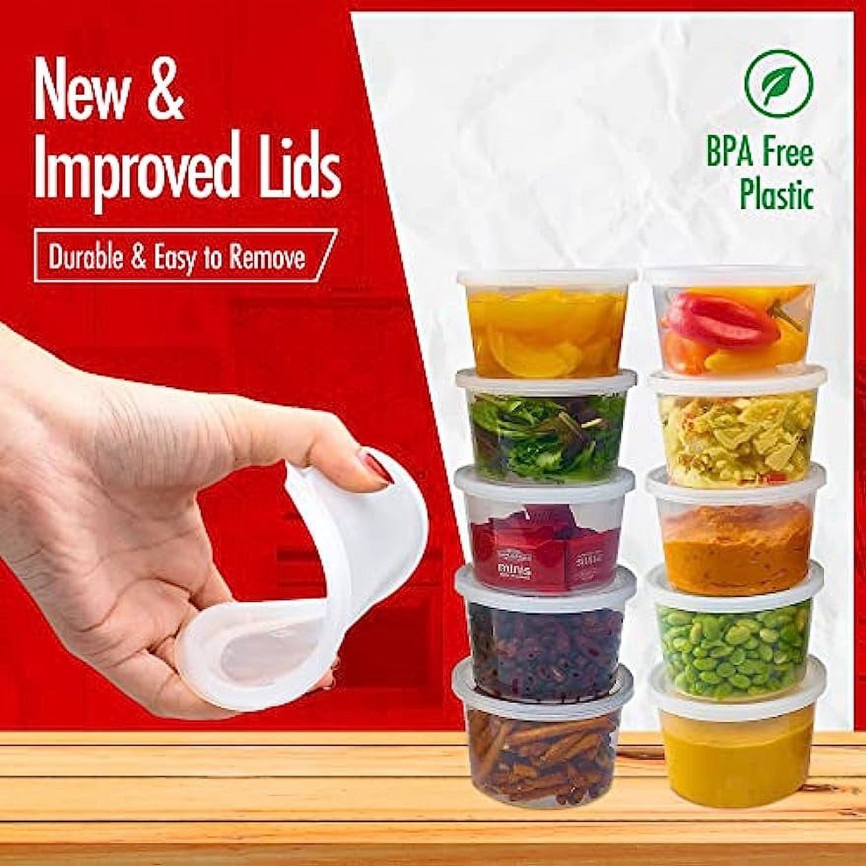 Deli Food Containers with Lids - 16 Oz Pint Size Airtight Food Storage Takeout Meal Prep Containers with Lids, BPA-Free, Dishwasher, Microwave Safe