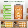 thumbnail image 2 of Commercial Food Dehydrator Machine, 1500W Jerky Dehydrators with 20 Stainless Steel Large Trays, 194°F Temperature Control & 24H Timer Food Dryer for Fruit Meat Herb Dog Treats, 2 of 8