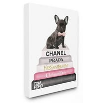 The Stupell Home Decor Collection Book Stack Fashion French Bulldog Wall Art