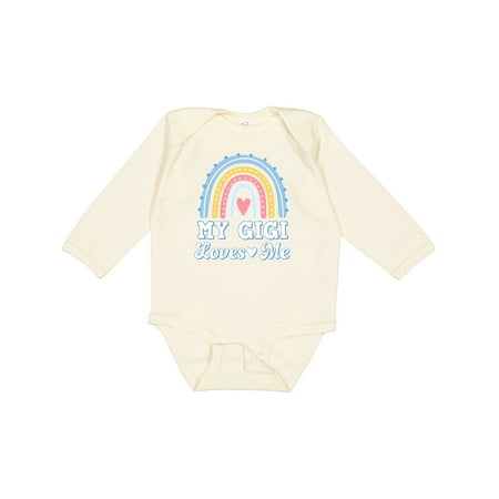 

Inktastic My Gigi Loves Me Retro Rainbow Girls Long Sleeve Baby Bodysuit