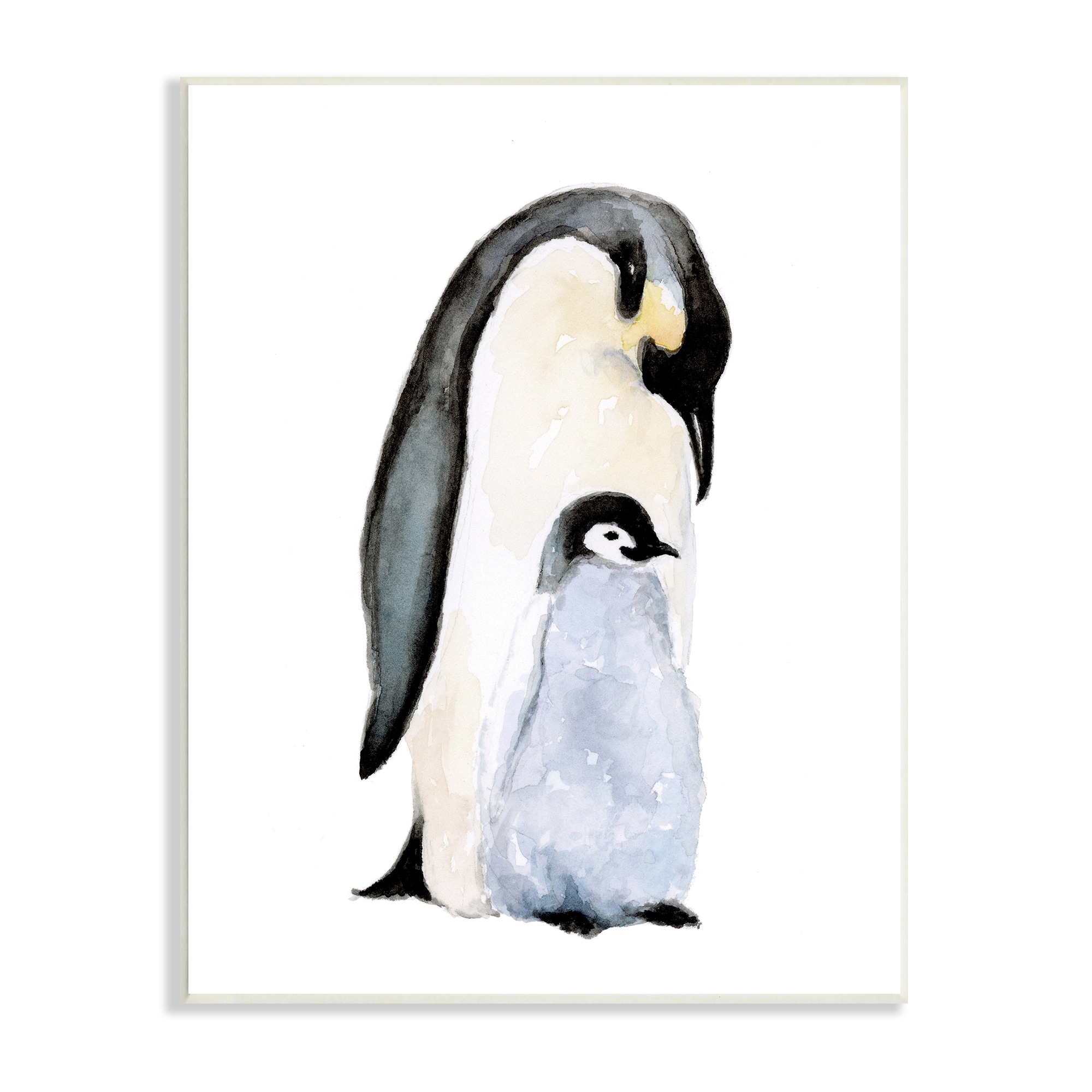 Stupell Industries Penguin and Chick Watercolor Painting Children's Nursery Arctic, 13 x 19,Design by Fox Hollow Studios