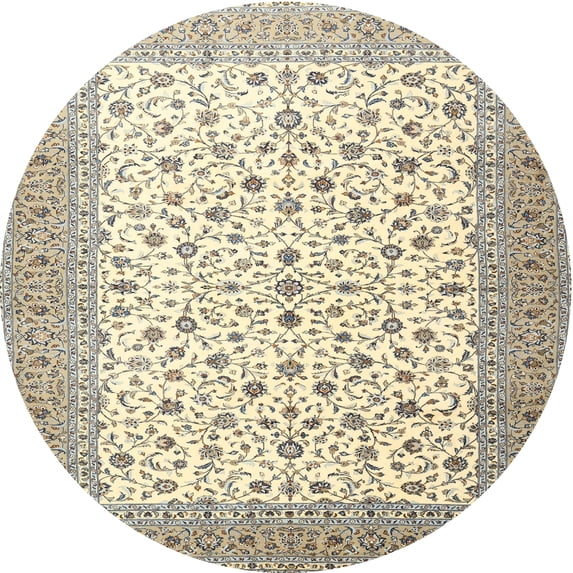 Ahgly Company Indoor Round Traditional Khaki Green Persian Area Rugs, 3' Round