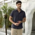 thumbnail image 5 of HAOMEILI Men's Casual Button Down Shirts Short Sleeve Textured Summer Beach Shirt with Pocket, 5 of 6