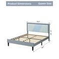 thumbnail image 3 of Faitaliicy Velvet Bed Fram,Geometric Style Luxurious Tufted Design Wood Slat Support, Elegant Headboard, Stylish Mix Color Upholstery, Purple, 3 of 7