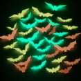 thumbnail image 2 of Halloween Stickers Luminous 3D Animal Party Decorations PVC Window Wall Decor Night Glow Decals, Green Light, 36Pcs, 2 of 8