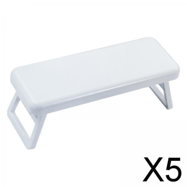 BELOVING 5xNail Arm Rest Foldable Comfortable Hand Cushion for Desk Table Acrylic Nails White 5 Pcs