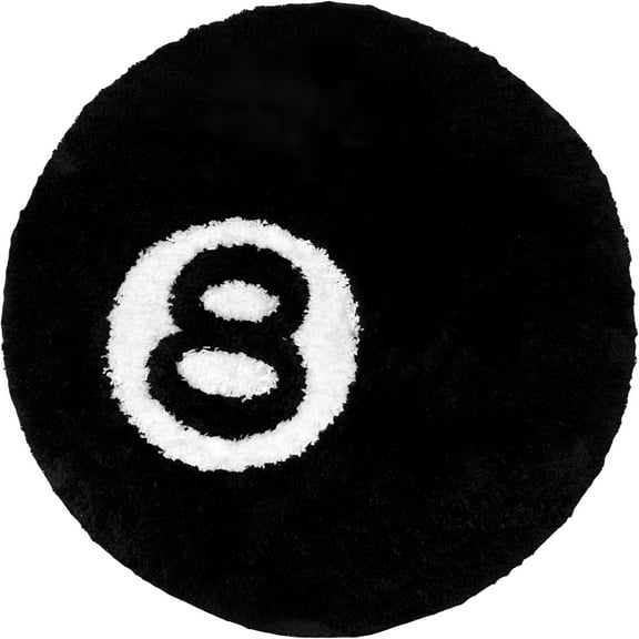 AUQ 8 Ball Rug,24inch Cool Rugs for Bedroom,Unique Circle Rug,Suitable for Room Decor,Bedroom Decor Aesthetic Cool Room Decor.