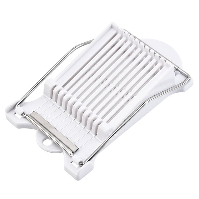 Rebanadora de fiambres, rebanadora de queso blando de fruta de huevo cocido, alambre de acero inoxidable, rebanada 10 piezas (blanco) oso de fresa Electrónica