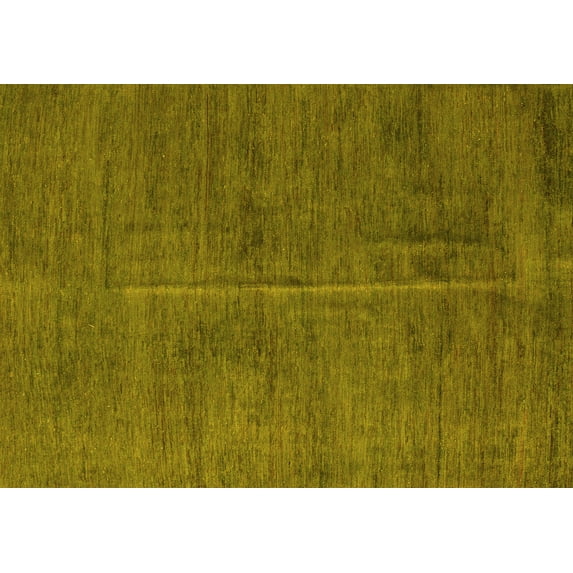 Ahgly Company Machine Washable Indoor Rectangle Abstract Yellow Modern Area Rugs, 2' x 3'