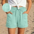 thumbnail image 2 of XEGLSBU Girls Casual High Waist Wide Leg Shorts with Bow Elastic Waistband Comfortable Summer Play Shorts z260612-c-Mint Green Size 16-17 Years, 2 of 7