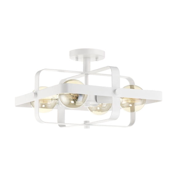 60/6724-Nuvo Lighting-Prana-4 Light Flush Mount-16 Inches Wide by 10.25 Inches High-White Finish