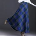 thumbnail image 4 of Women's Lattice Skirt Warm Elastic Waist Wool A-Line Pleated Tartan Winter Long Skirts, 4 of 9