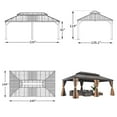 thumbnail image 4 of Aoxun 12'x20' Hardtop Gazebo, Outdoor Steel Double Roof Canopy, Aluminum Frame Permanent Pavilion with Curtains and Netting, Sunshade for Garden, Patio, Lawns, 4 of 7