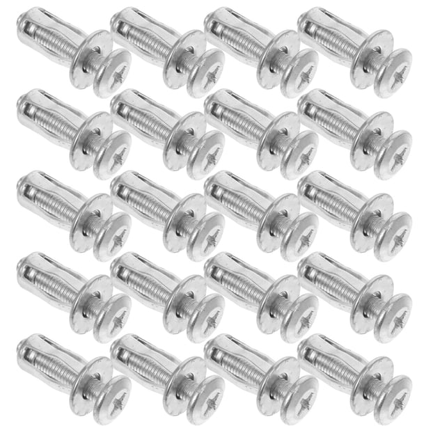 Hoement 20-Pack Stainless Steel Expansion Screws – Hollow Metal Door Anchors, Wall Bolts & Threaded Inserts For Drywall & Hollow Doors (Silver)
