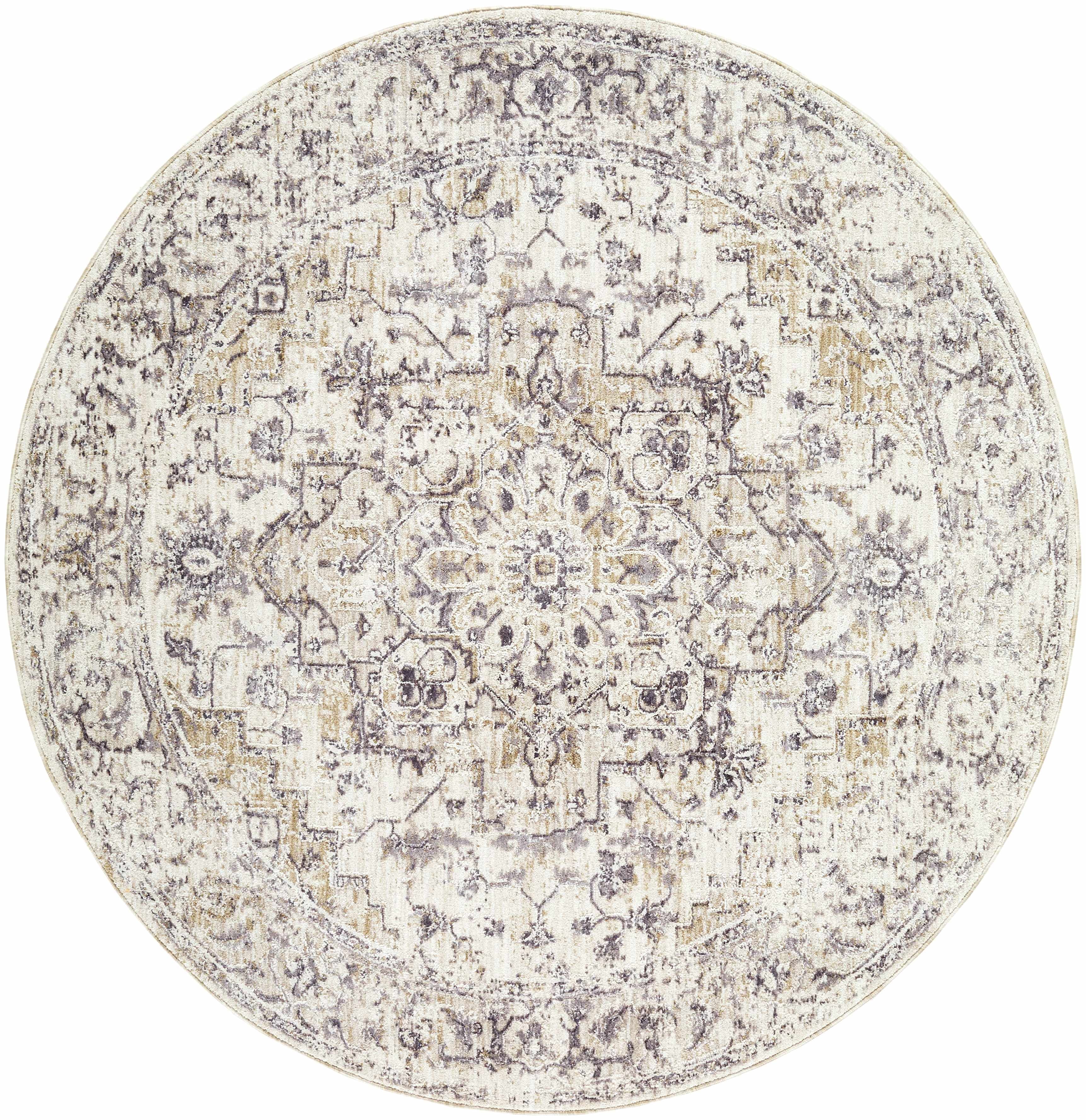 Hauteloom Alissa Living Room, Bedroom Area Rug - Traditional - Cream, Charcoal, Ivory - 7'10" x 10'2"