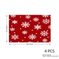 thumbnail image 4 of JOOCAR Red Snowflake Pattern Linen Table Mats Set of 4 for Home Kitchen Table Decor 12x18 inch, 4 of 5