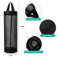 thumbnail image 2 of Kitchen Plastic Bag Holder, TSV 2Pcs Hanging Storage Bag Dispenser, Foldable Mesh Grocery Bag Organizer, Recycling Bag Holders, Black, 2 of 6