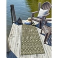 thumbnail image 4 of Unique Loom Outdoor Trellis Collection Area Rug - Tribal Trellis (2' x 6' 1" Runner Green/Natural), 4 of 7