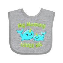 Inktastic My Mommy Loves Me Cute Narwhal Boys or Girls Baby Bib