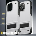 thumbnail image 4 of for iPhone 15 Plus Case, Military Grade Drop Protection Shockproof Anti-Scratch Invisible Kickstand Heavy Duty Rugged Hybrid Protective Phone Case Cover for iPhone 15 Plus, White, 4 of 7