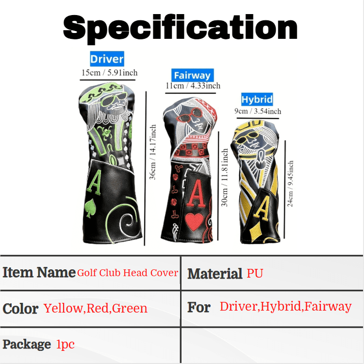 AMEYXGS Archery Golf Club #1/3/5 Wood Headcovers Driver Fairway Wood Cover PU Putter Head Covers