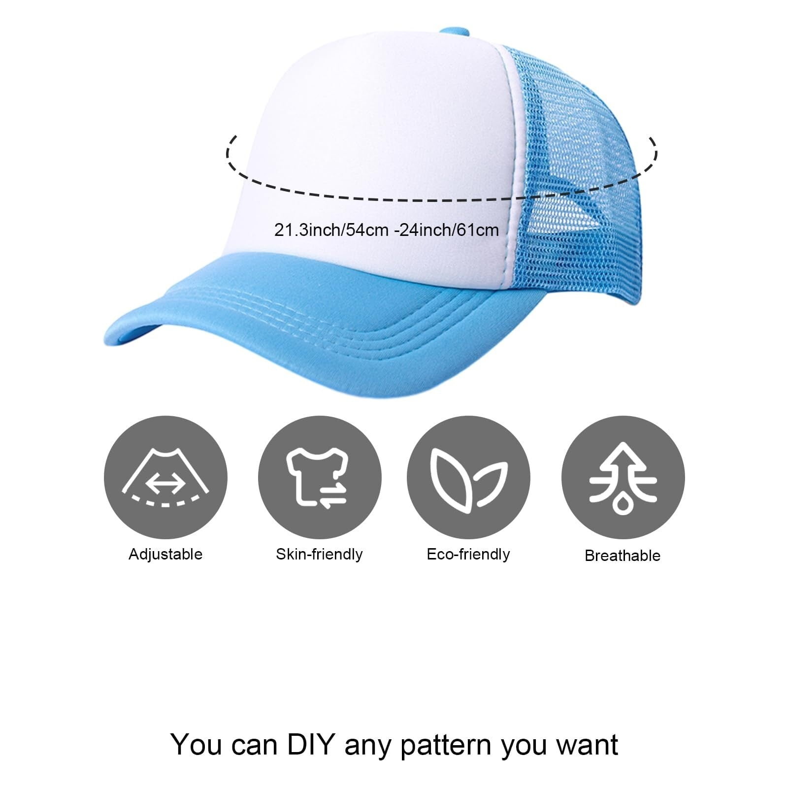10 Pack of Blank Trucker Hat Bulk Mesh Cap Men and Women Baseball Cap DIY Graffiti Hot Stamping Duck Tongue Cap