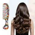thumbnail image 4 of Unique Bargains 1 Pcs Women Heart Style Handheld Wide Tooth Comb for Curly Thick Straight Hair Violet, 4 of 6