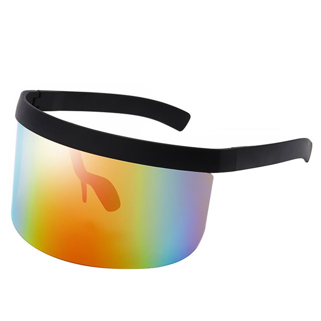 Visière Énorme Coupe-Vent Demi-Visage Protection Anti-UV Miroir Lunettes de Soleil Rétro Protecteur