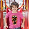 thumbnail image 3 of Tee Hunt Skeleton Rider Youth T-Shirt Route 66 Chopper Biker from Hell Outlaw Kids, Pink, Large, 3 of 5